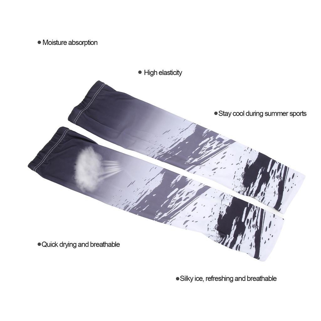 1 Pair Ice Silk Sves UV Sun   Lengthen Thin Brthable Quick Drying Cooling Arm Sves for   Sports