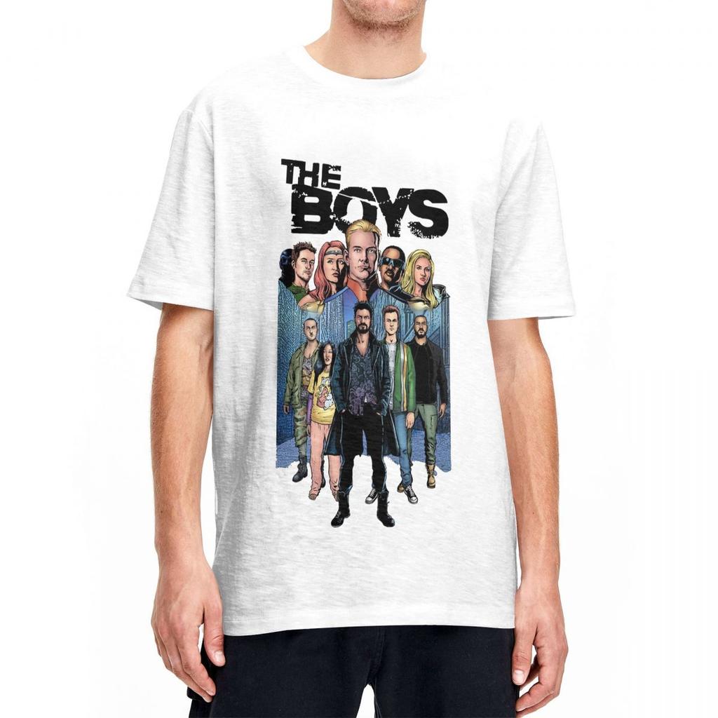 Uomo The Boys Show TV Magliette Poster Polizia Abbigliamento Cotone Estate Divertente Manica Corta T-Shirt Girocollo Hip Hop Fantasia T-Shirt