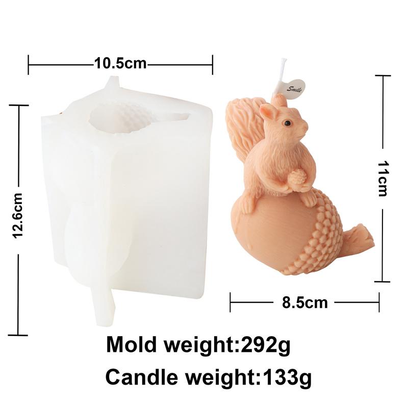 DIY Polymorphic Cute Squirrel Silicone Candle Mold 3D Animal Aromatherapy Candle Plaster Soap Epoxy Resin Mould Home Decor Gifts