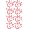 100Pcs Paper Clip Metal Hand Shaped Design Rustproof Paperclip Decoration for Office School Pink