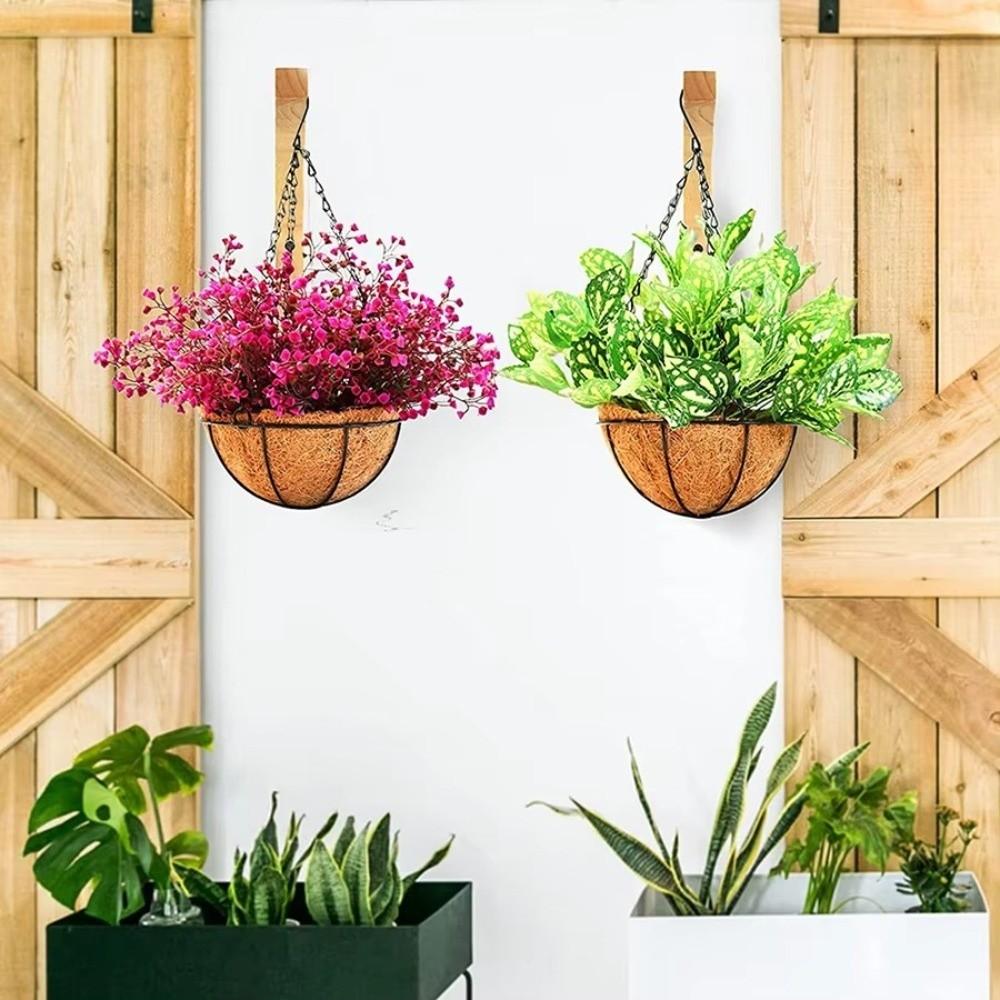 2pcs Hanging Decor Natural Wood Wall Plant Hangers Hook Design Hanging Bracket Hanging Flower Pot Flower Bracket Home Decor