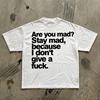 Are You Mad? Stay Mad Because I Don't Give a Fuck T-Shirt | Bold Text Tee