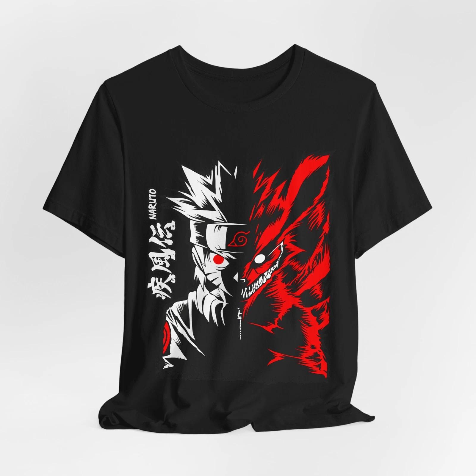 

Футболка Наруто Курама, Футболка с аниме-графикой, Футболка с японской мангой, Демон Девятихвостый L