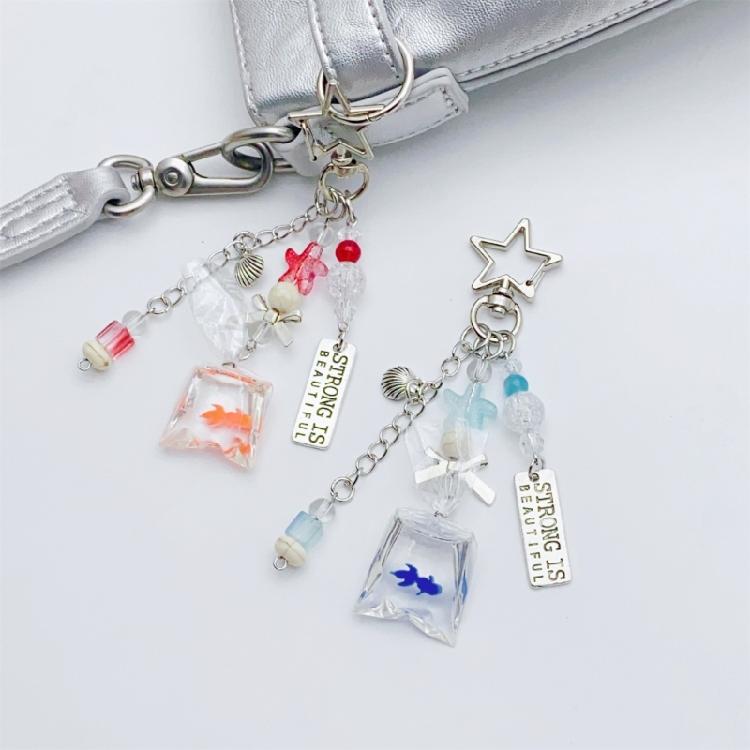 Ocean Theme Fish Beaded Phone Holder High Quality Fish Pendant Beaded Phone Chain Phone Lanyard For Unique Decoration