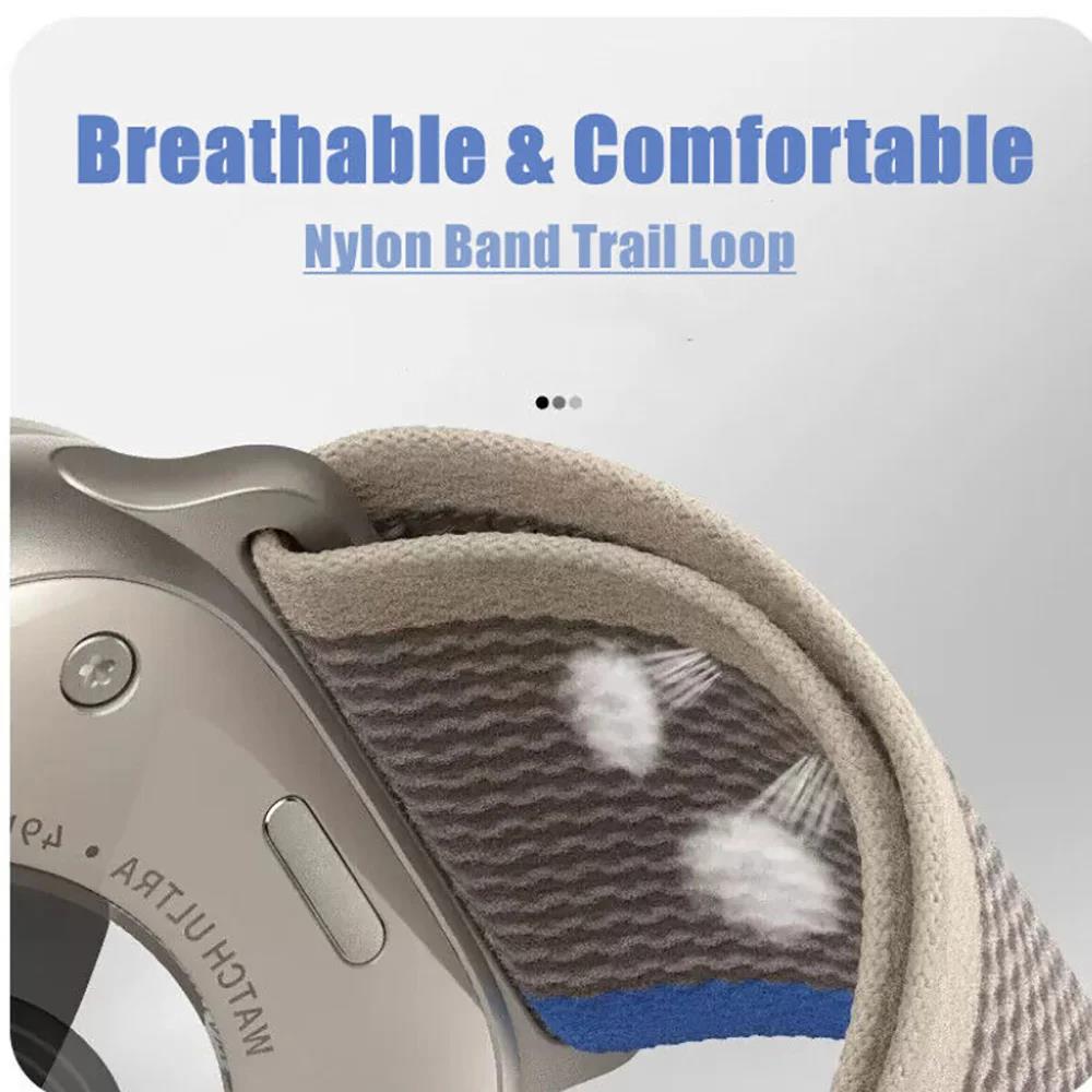 Nylon Trail Loop Strap for Apple Watch Bands 49mm 45 44 42 46 41 40 38mm Bracelet for iWatch Series 11 10 9 8 7 6 5 SE Ultra 3 2 3