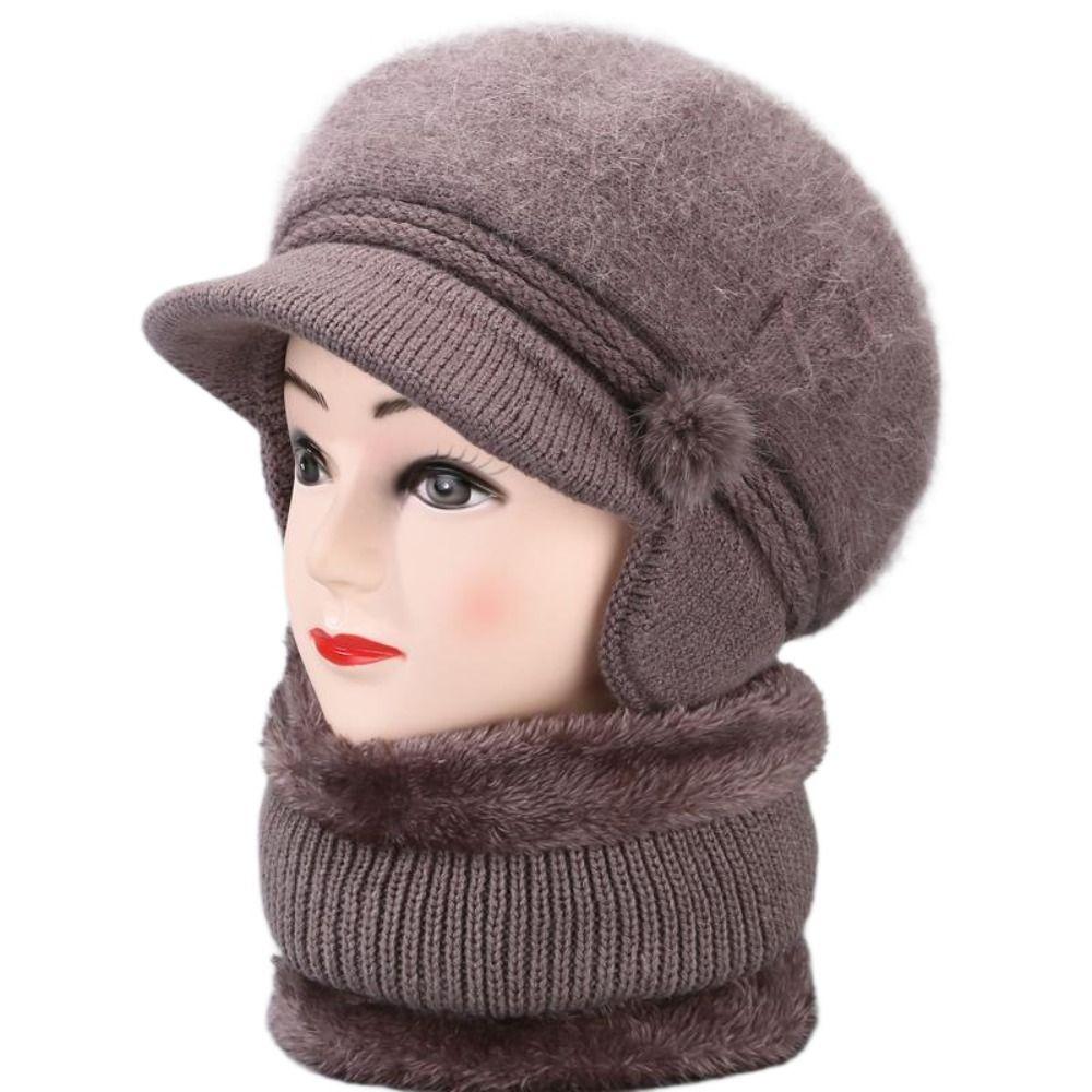 Ear Flap Hat Scarf Set Plush Lined Beanie Neck Warmer Set Gifts Winter Hat Set  Winter Wear