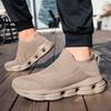 Women's Blue Black Khaki Sport Shoes Men Casual Lightweight Slip On Walking Socks Shoes Couple Jogging Sneakers
