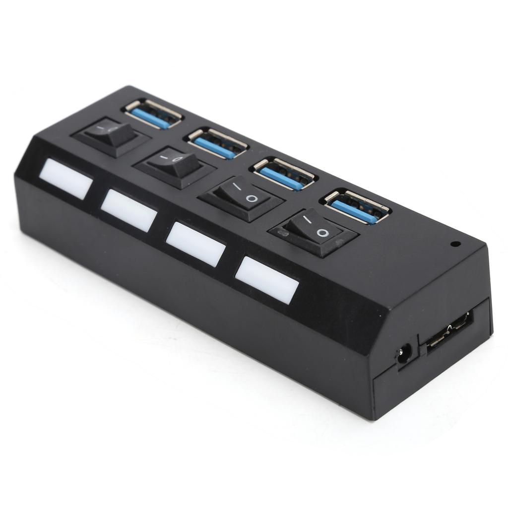 USB 3.0 Hub 4-Port-Erweiterung Daten-Hub mit individuellen Netzschaltern für Tastatur Weitspannung