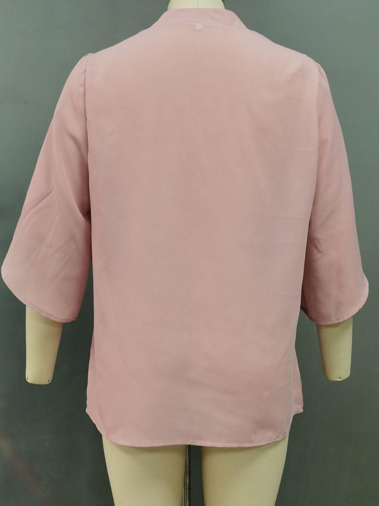 Autumn/Winter 2025 European & American Ruffle Edge Petal Sleeve Loose V-Neck Chiffon Top