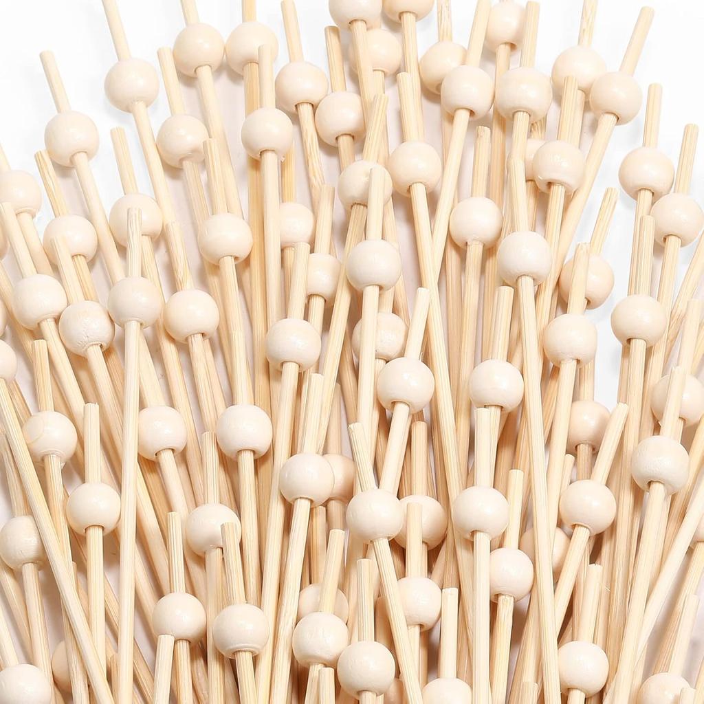 200 Pcs Cocktail Picks, 4.7 Inch Toothpicks for Appetizers, Bamboo Cocktail Sticks Skewers for Drinks, Desserts, Charcuterie, Wedding Party Fancy
