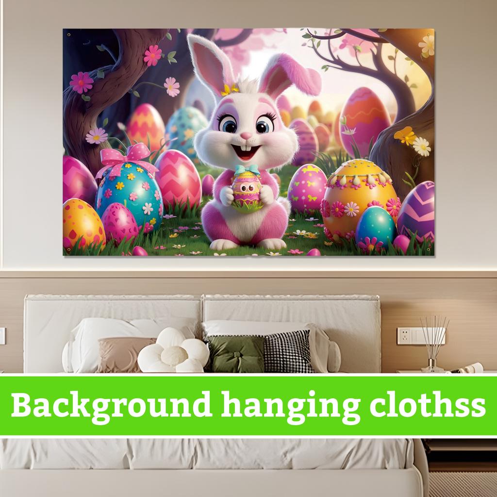 Osterdekoration Hintergrundtuch Kaninchen Osterei Hintergrundbanner