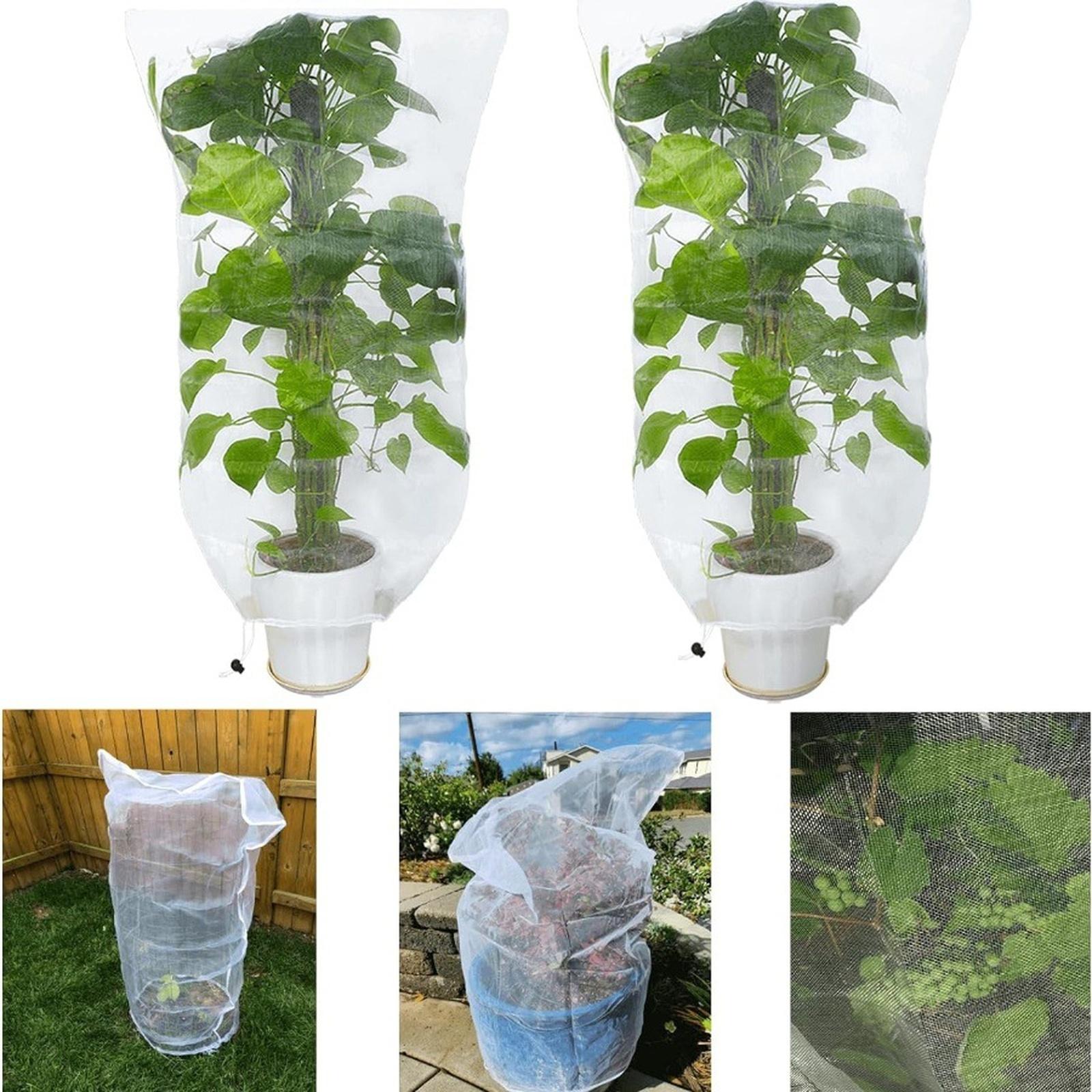 Plant Insect Protection Cover with Drawstring and Zipper Closure Mesh Netting for Fruit Trees and Plants 180x200 cm one size белый
