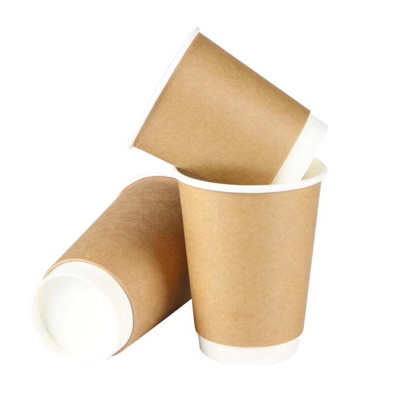 Disposable Double-Layer Insulated Coffee Cups with Lids