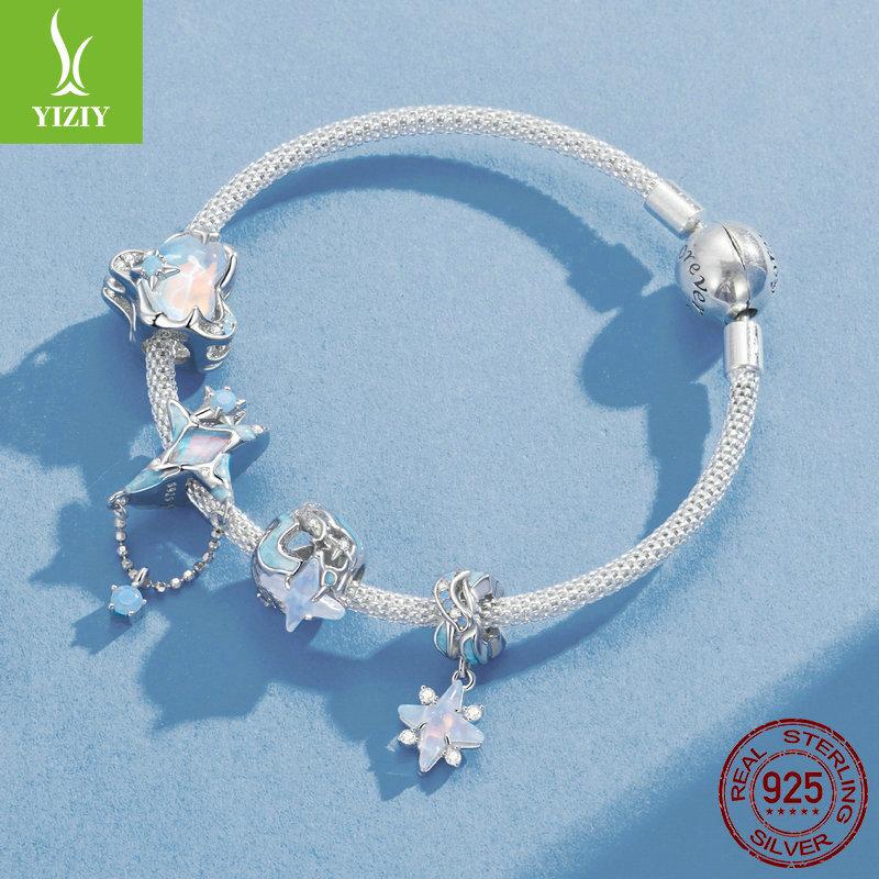 Shining Star Galaxy Series Diy Bracelet Beads, Dream Star S925 Silver Beads Loose Beads