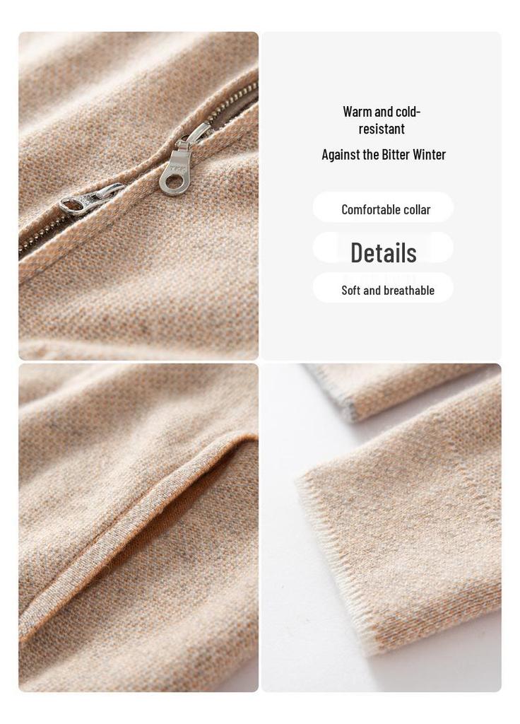 Women's Heavyweight Cashmere Hooded Cardigan - Soft, Elegant Autumn/Winter Outerwear Sweater