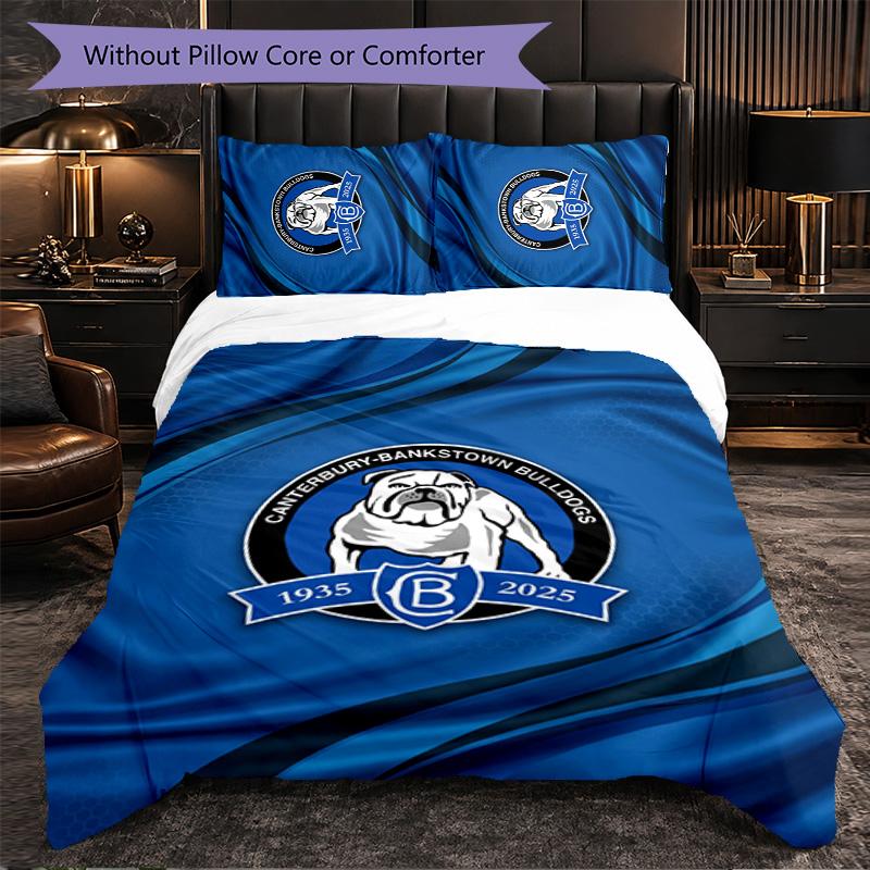 Canterbury-Bankstown Bulldogs Pattern Microfiber 3Pcs Bedding Set Decor Duvet Cover Set For Bedroom Home Use