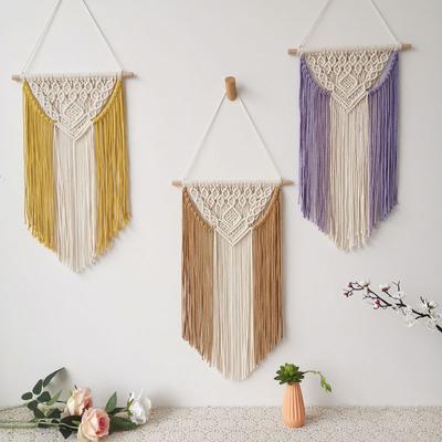 Bohemia Style Macrame Handmade Wall Hanging Home Decoration Woven Pure Cotton Tapestry Home Decor Geometric White