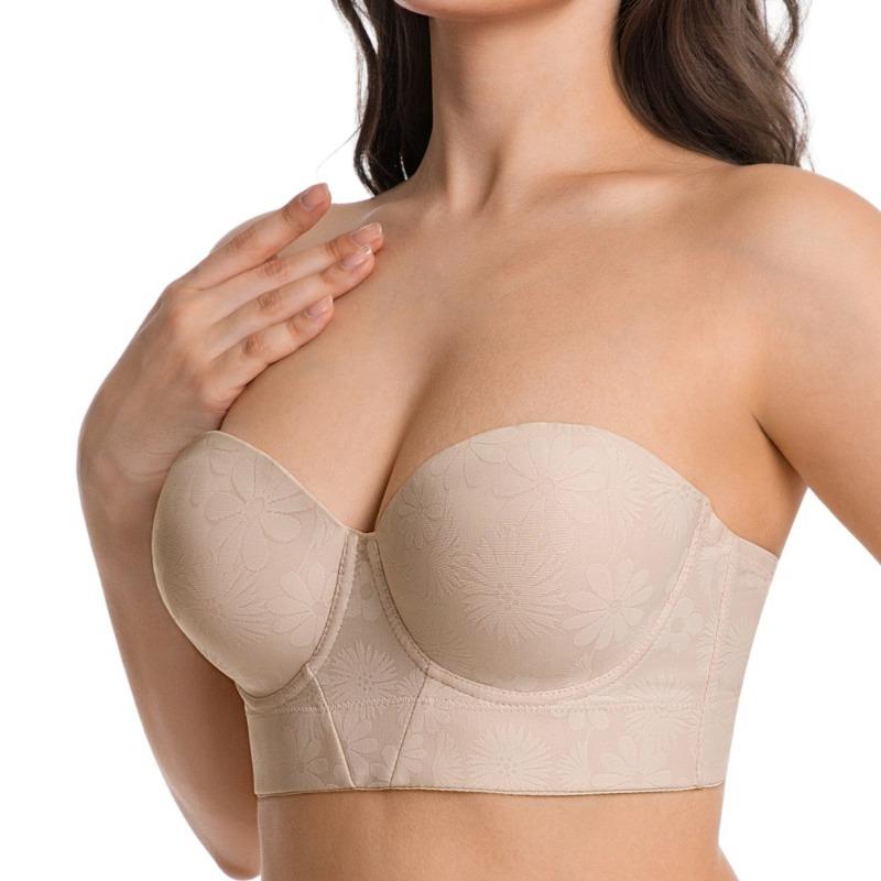 Plus Size Women's Strapless Non Slip Underpants with An Underwire Gather Beautiful Back Sexy Dual Purpose Underwear