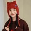 Teplá Větruodolná Roztomilá Kočičí Uši Klapky na Uši Kpop Styl Pletená Čepice Nová Zimní Čepice