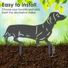 2Pcs Dog Garden Stakes Iron Dachshund Figurines Outdoor Rustproof Garden Iron Art Decoration for Patio Lawn Balcony Dog Lovers