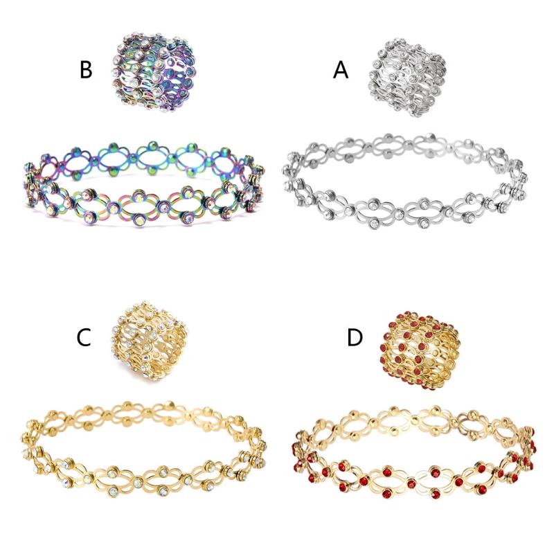 2 in 1 Magischer Einziehbarer Ring Armreif Kreativer Dehnbarer Dreh Faltring Kristall Teleskopringe Armband Schmuck