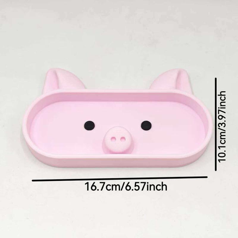 1Pc Pink Pig-Shaped Organizer Tray,Suitable For Eyeglasses, Jewelry & Small Accessories -Desk Decor, Office - Holder For Glasses