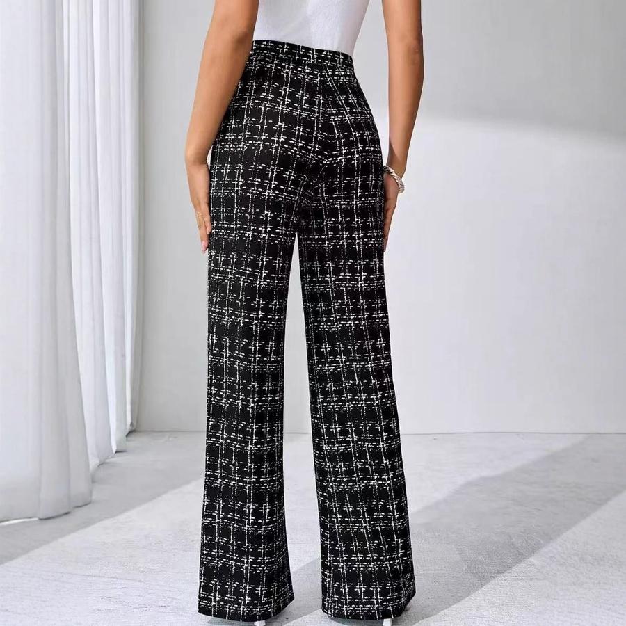 Women's Autumn Winter Fashion Casual Printed Straight Leg Pants