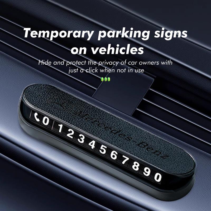 AABIB1 For Benz Hidden Mobile Phone Number Plates Car Styling Temporary Parking Signs Accessories AMG CLA CLS C180 C200 W204 W205