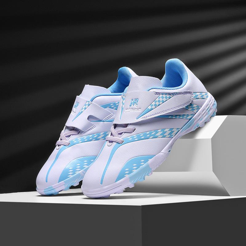 New Velcro + Lace-Up Children's Football Shoes Broken Nails Male and Female Students Primary School Students Competition Training Sports
