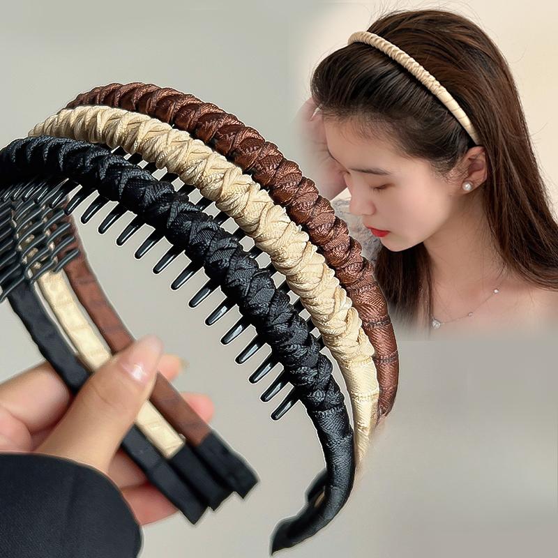 Hairband Headband for Women, Non-slip Hair Pressing and Face Washing, Special for Hair Tidying, Fashionable Headdress with Teeth