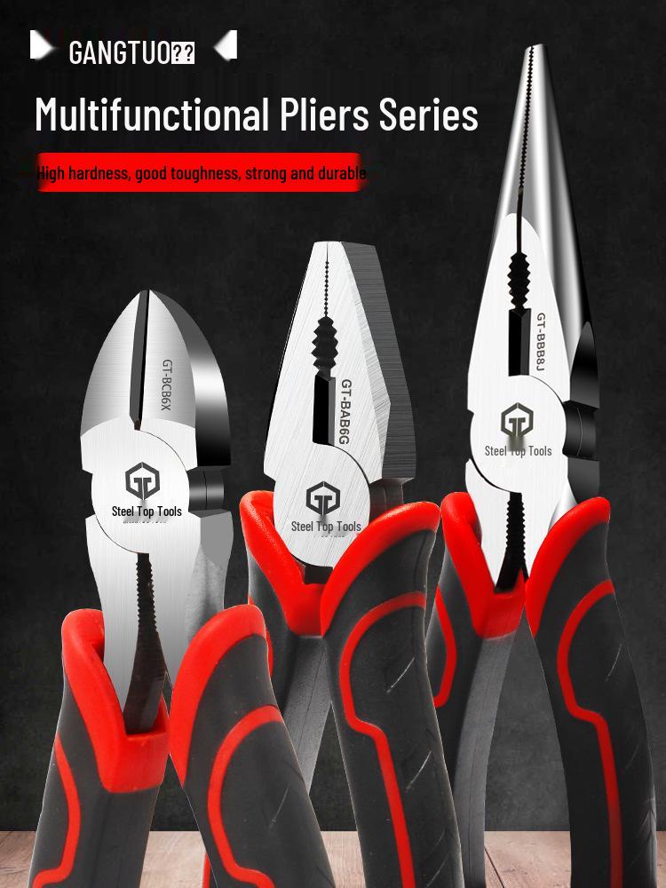 Electrician's Special 6-Inch Multi-Function Needle-Nose & Diagonal-Nose Pliers Set, Industrial Grade, Labor-Saving Design