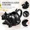 Curved Tail Handle Ceramic Cat Gravy Pitcher Animal Sculpture Cat Milk Jug Figurine  Kitchen