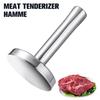 Batticarne Appiattitore Acciaio Inossidabile per Alimenti Martello da Cucina Martello da Carne Rotondo Grande Strumento Ammorbiditore per Gadget da Cucina
