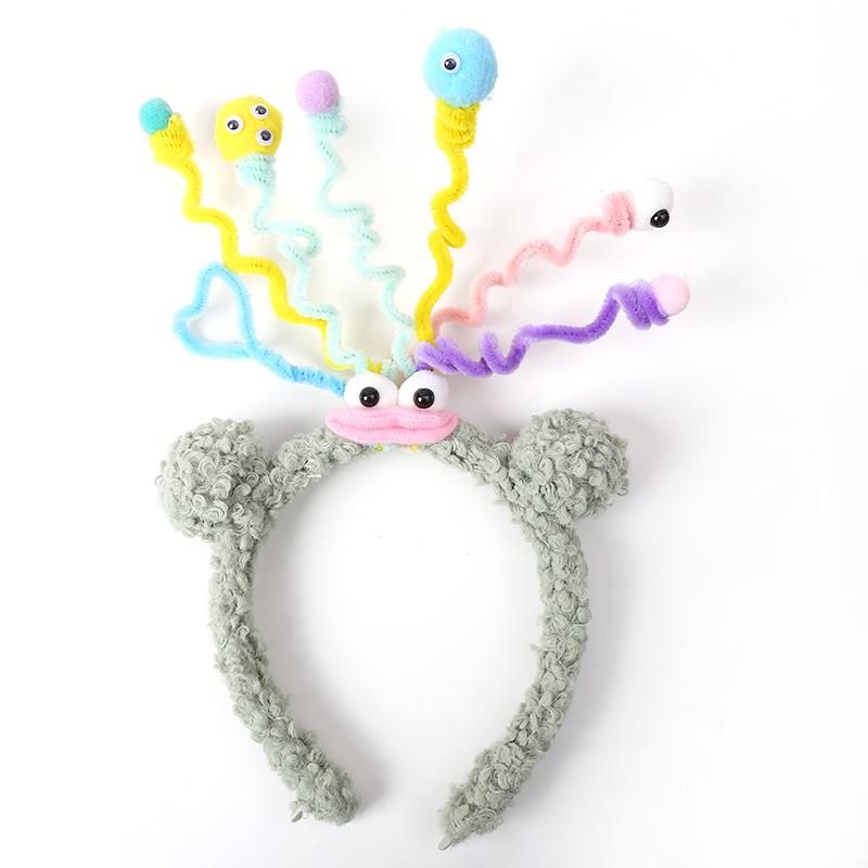 1PC Cartoon Sausage Mouth Wool Roll Hairbands Kids Lovely Funny Headband Ornament Hoops Band Hair Accessories Autumn And Winter