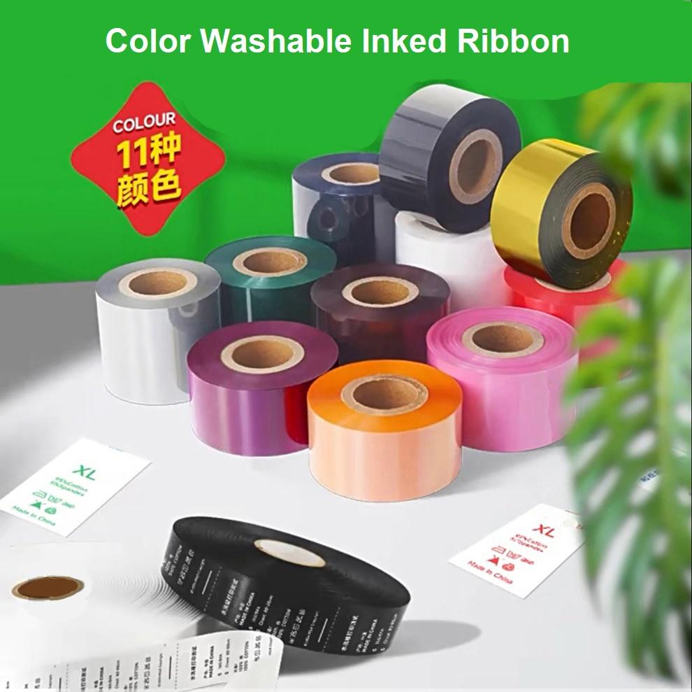 Thermal-transfer Care Tag Printer Inked Ribbon 30-50mm Care Label Printing Color Inked Ribbon Roll for Home Textiles/clothing