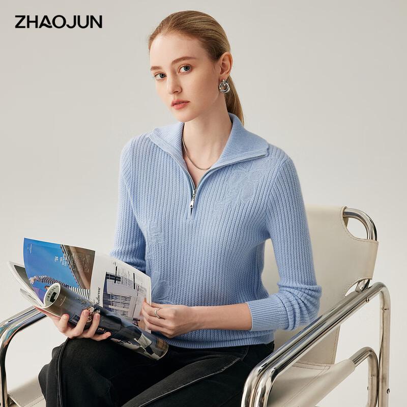 

Женский кашемировый свитер Zhaojun с отложным воротником и кабельным узором XL