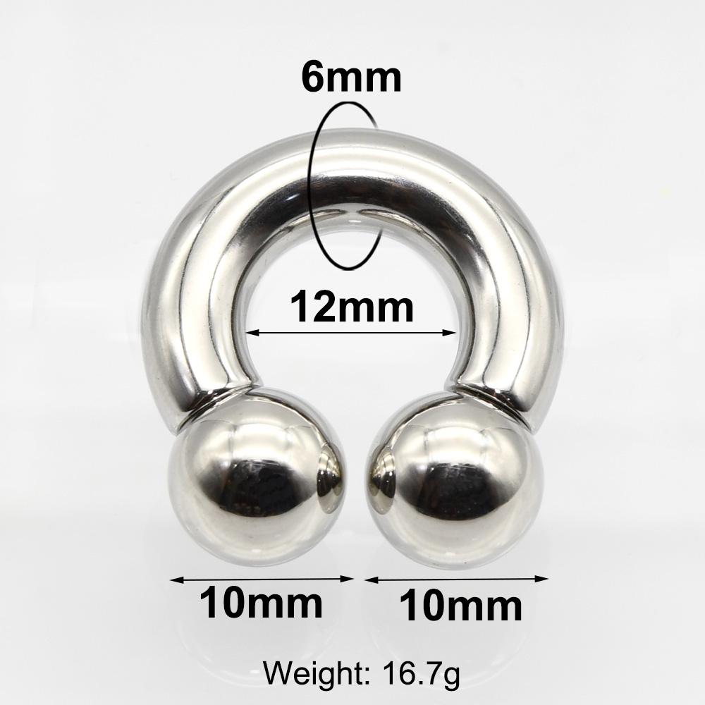 12G-00G Velký průměr Kruhový činkový kroužek z nerezové oceli s vnitřním závitem Piercing do nosu Septum Piercing Rozšiřovač Náušnice do laloku