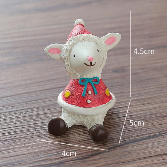 Cartoon Monkey Santa Elk Resin Ornament Figure Christmas Decoration Kids Toy