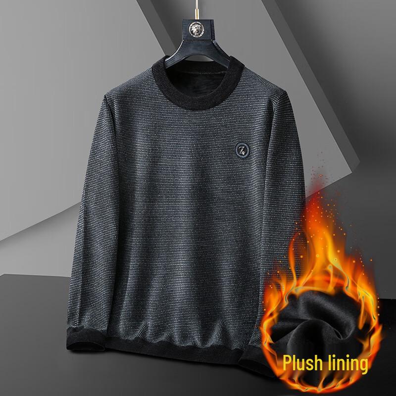 

Men s Plus Size Fleece-Lined Crew Neck T-Shirt 4XL