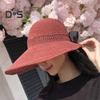 Women Summer Sun Hat Wide Brim Empty Top Hat Foldable Travel Beach Hat Outdoor Travel Sun Protection Hat