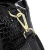 Women’s Crocodile Texture Top Handle Bag with Gold Buckle Casual Chic Shoulder Handbag for Daily Office Use