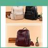 Stylish Pu Leather European Retro Casual Backpack For Women Soft Zipper Closure