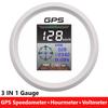 Ized 85mm 3 In 1 Gauge GPS Speedometer + Clock Hourmeter+Voltmeter Digital TFT Screen Speed Meter For Marine Auto Car Boat