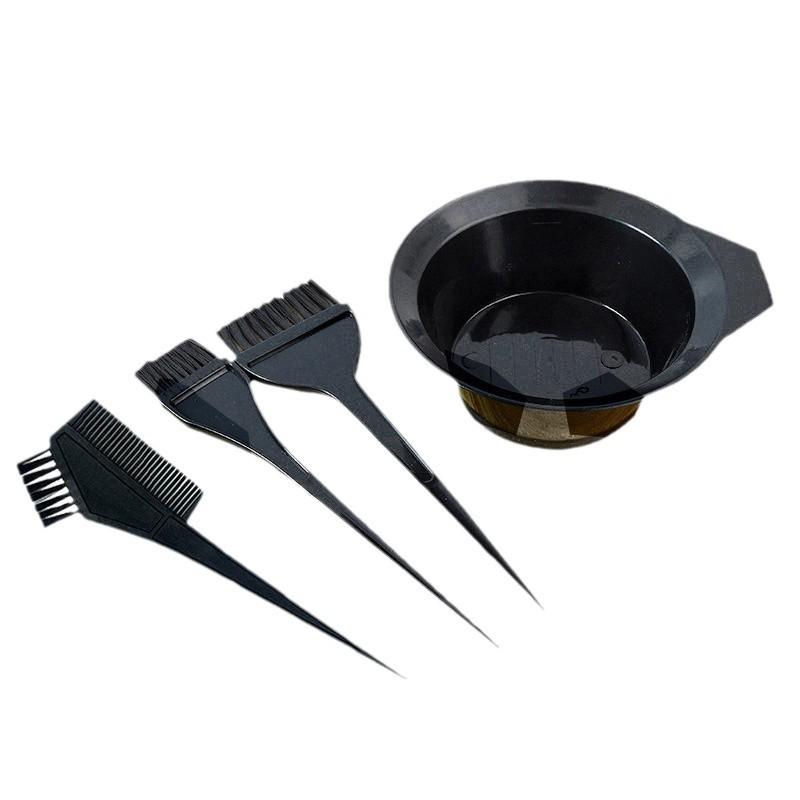4-Piece Hairdressing Tool Set: Dyeing Bowl & Comb Kit for Home Use