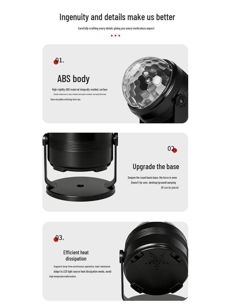 Rotating Colorful LED Crystal Disco Ball Stage Light