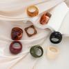 8 Stück Vintage Unregelmäßige Glatte Harz Kunststoff Ringe Set für Damen Neuer Trend Boho Geometrische Fingerringe Ästhetischer Party Schmuck