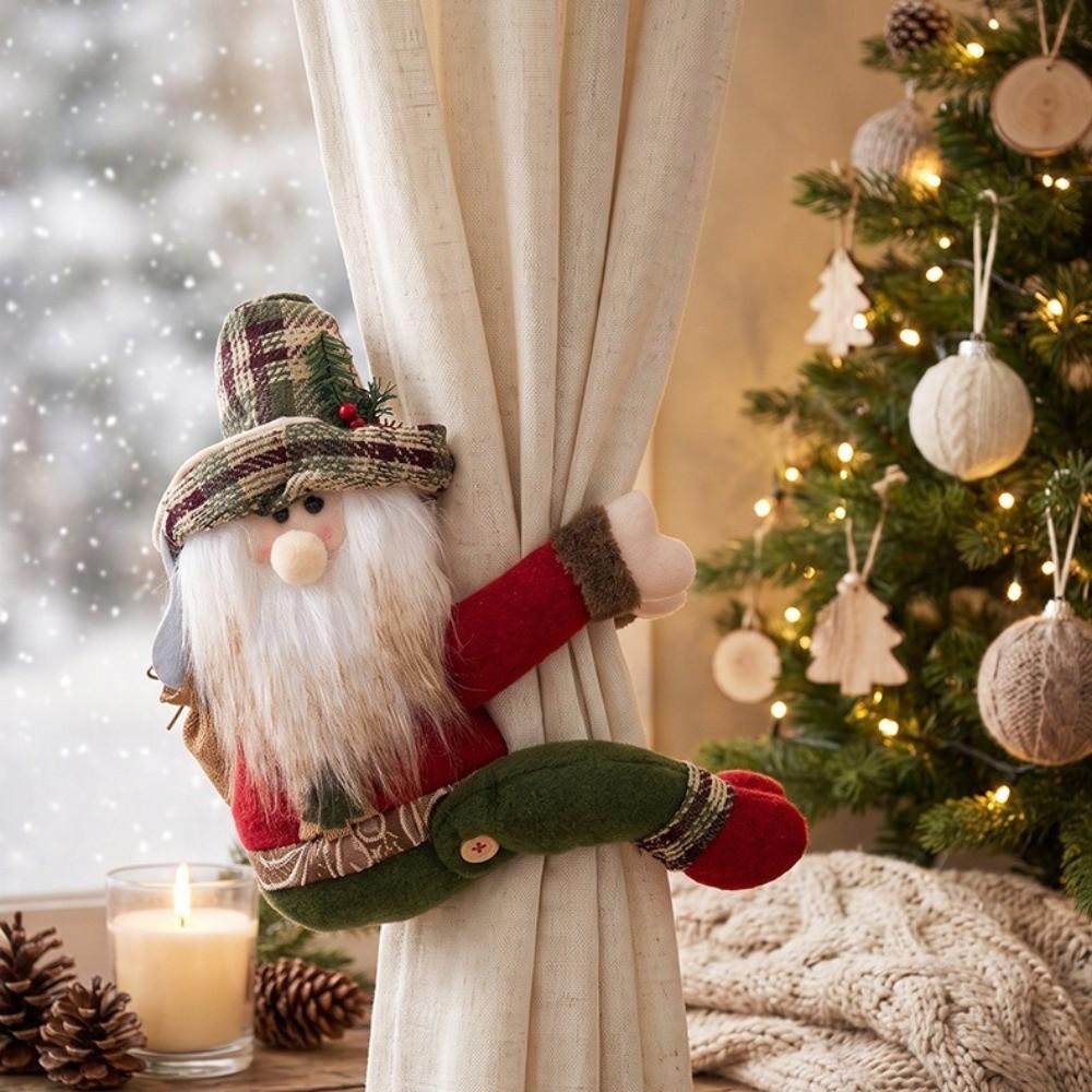 Soft Texture Christmas Curtain Tieback Clamp Style Xmas Curtain Fastener Window Ornament