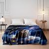 Cute Animals On The Starry Sky and Moon Print Blanket Suitable for All Seasons Adult Children for Sofa Home Travel Camping