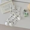 Sock Children's Summer Light Style Open Mesh Breathable Mid-calf Socks with Sweet Small Floral Patterns, Boneless Stockings