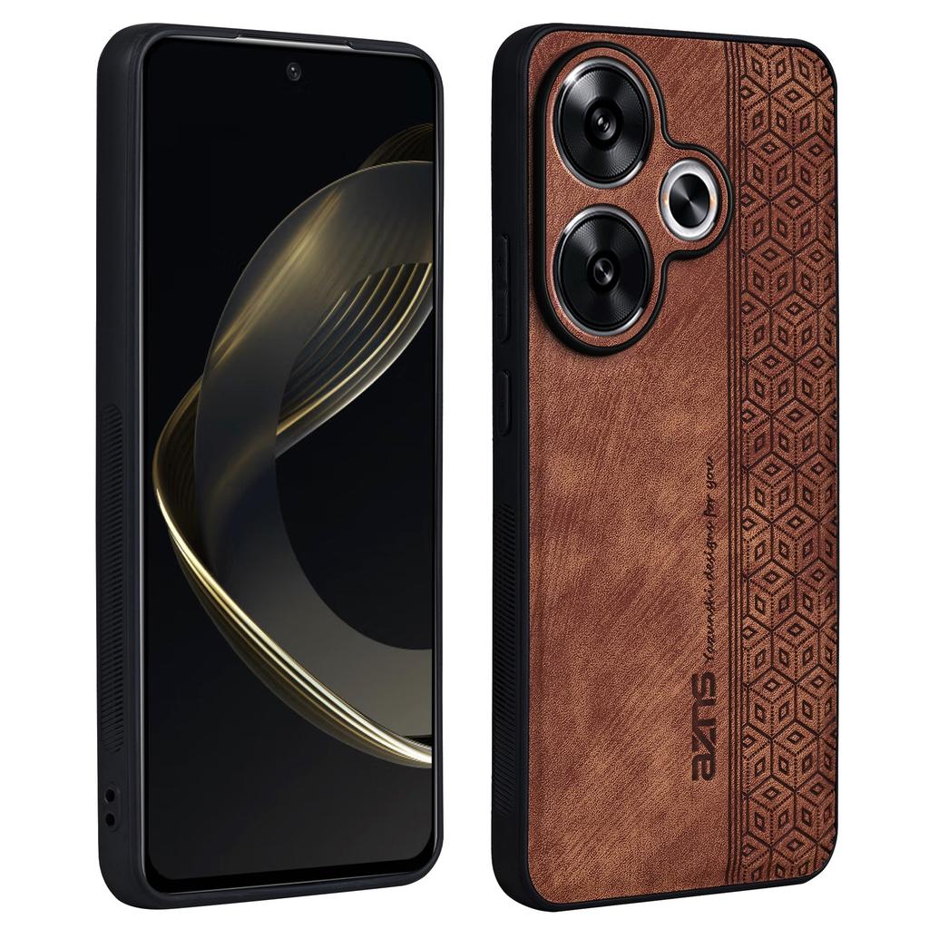 AZNS For Xiaomi Redmi Turbo 3 5G/Poco F6 5G Case PU Leather Coated TPU Imprinted Phone Cover